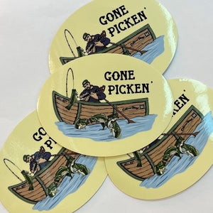 "Gone Pickin" Sticker