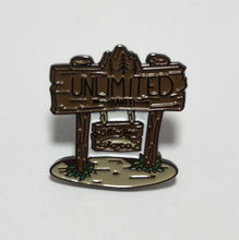 Load image into Gallery viewer, Unlimited Skate and Snow Collab &quot;Sign Post&quot; Enamel Pin
