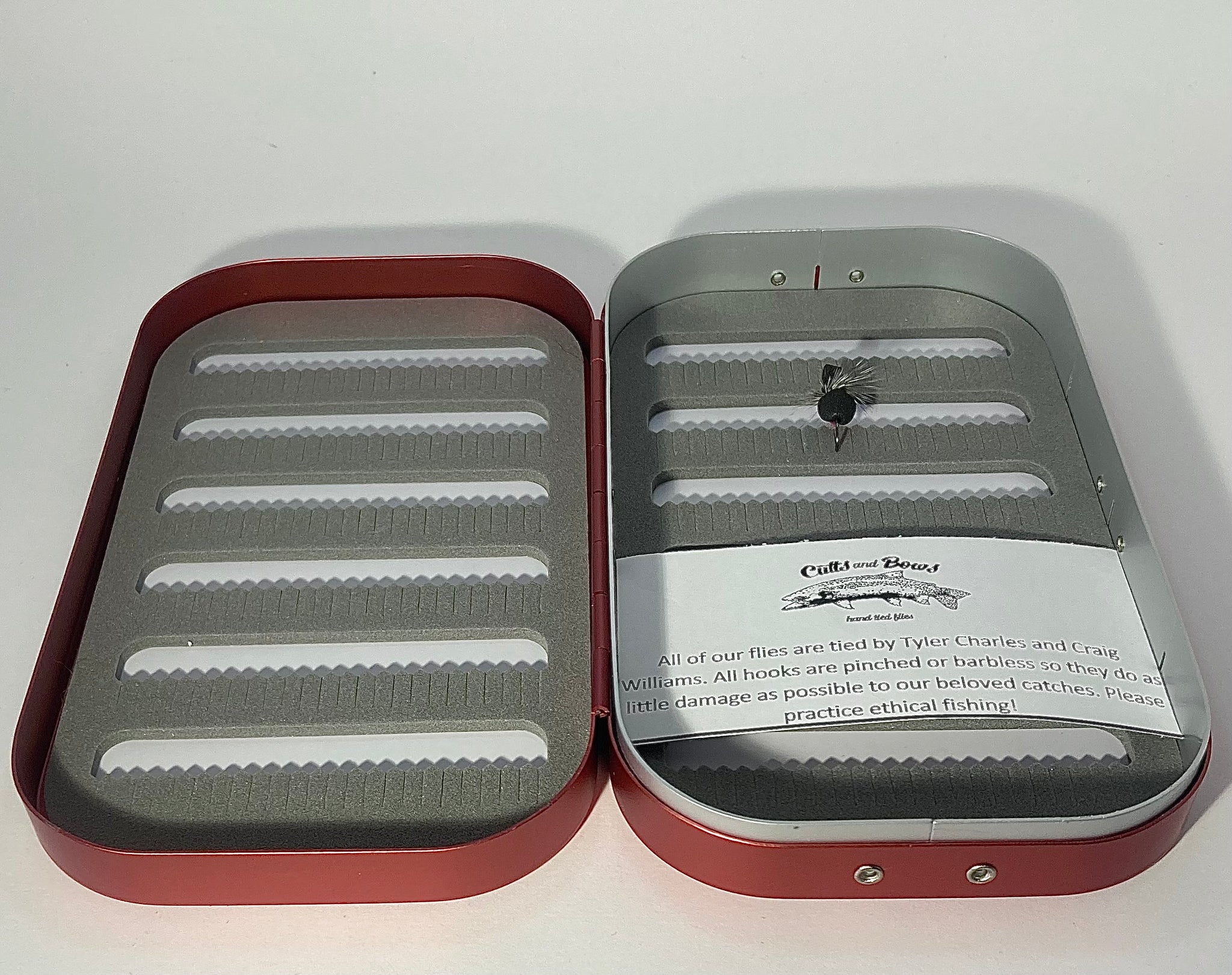 Red Etched CUTTY Aluminum Fly Box – Cutts and Bows Flies
